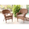 Jeco W00205-4-C-FS007-CS Honey Wicker Chair with Brown Cushion W00205_4-C-FS007-CS